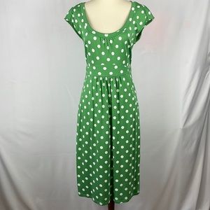 Boden Green Polka Dot Pocketed Long Casual Dress - Size 4L